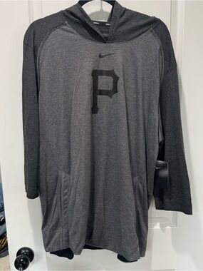 Nike Dark Gray and Black Pittsburgh Pirates Lightweight Pullover Hoodie
